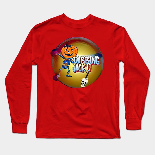 Dabbing Jack O' (with Knife in skull) Long Sleeve T-Shirt by PersianFMts